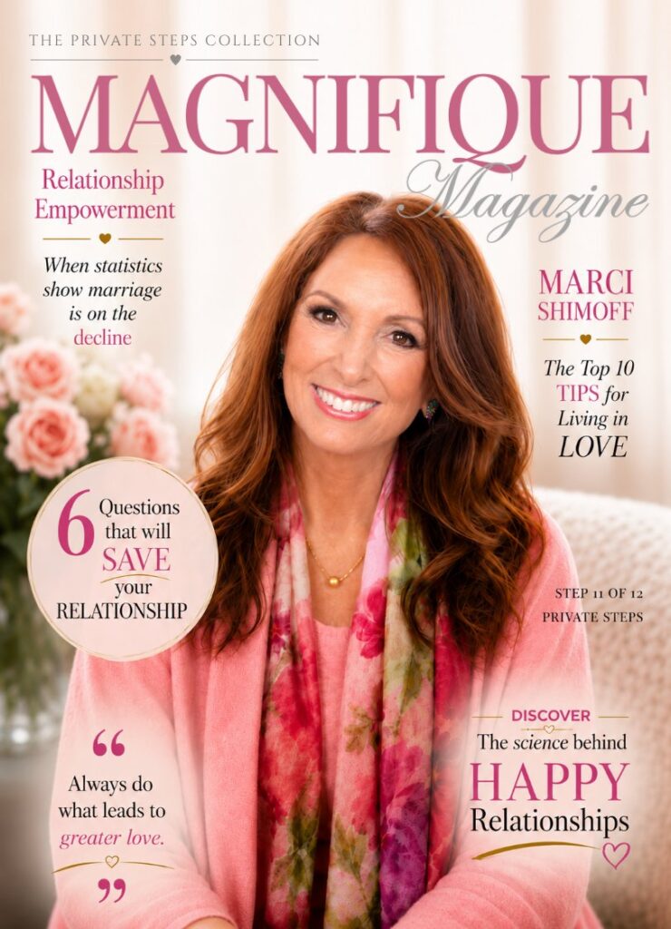Magnifique Magazine Step Eleven Law of Attraction cover featuring Marci Shimoff