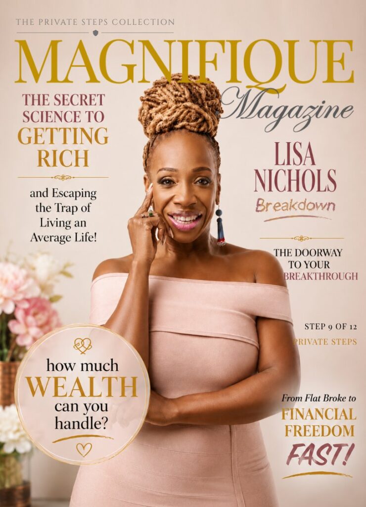 Magnifique Magazine Step Nine Law of Attraction cover featuring Lisa Nichols