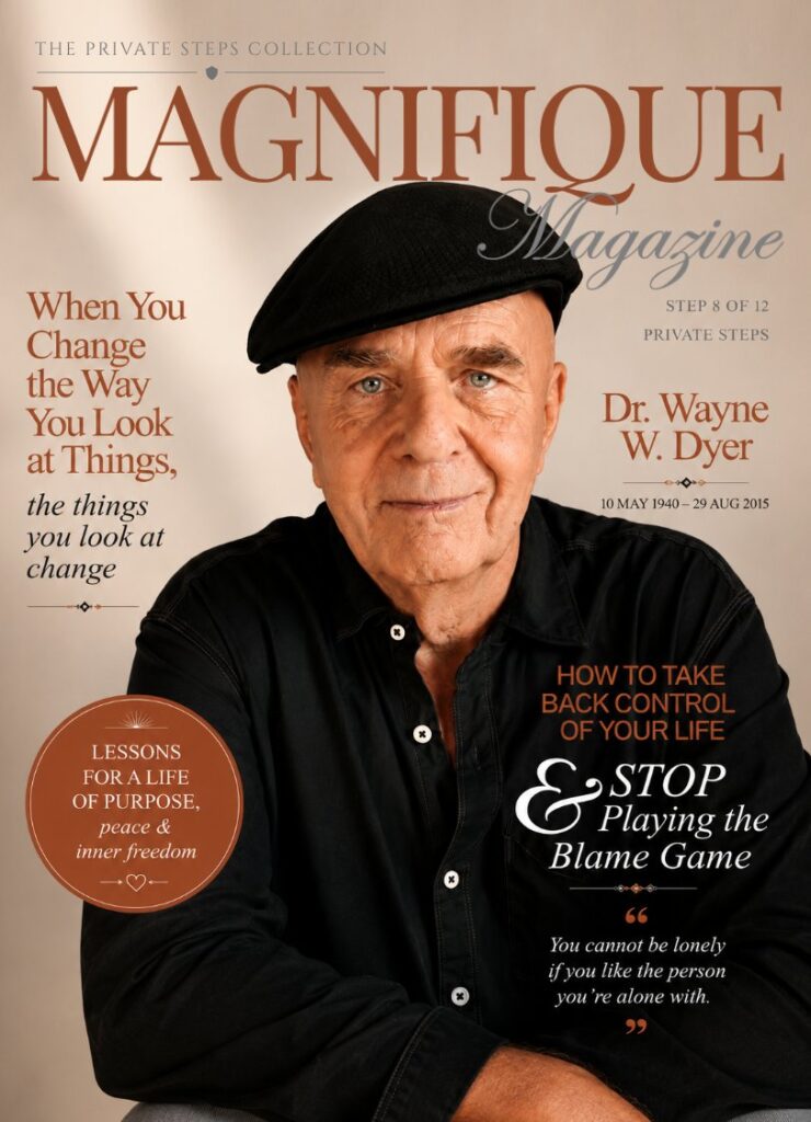 Magnifique Magazine Step Eight Law of Attraction cover featuring Dr Wayne Dyer