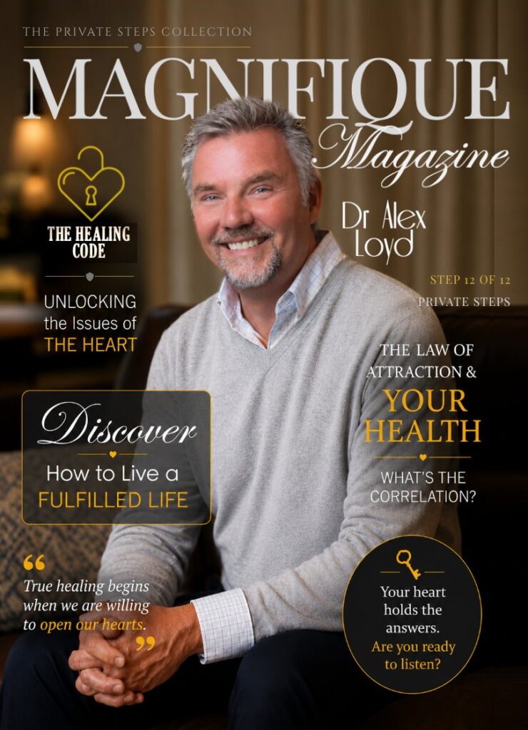 Magnifique Magazine Step Twelve Law of Attraction cover featuring Dr Alex Loyd