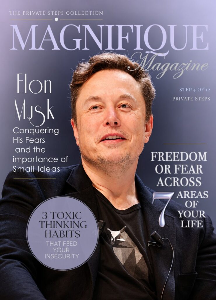 Magnifique Magazine Step Four Law of Attraction cover featuring Elon Musk