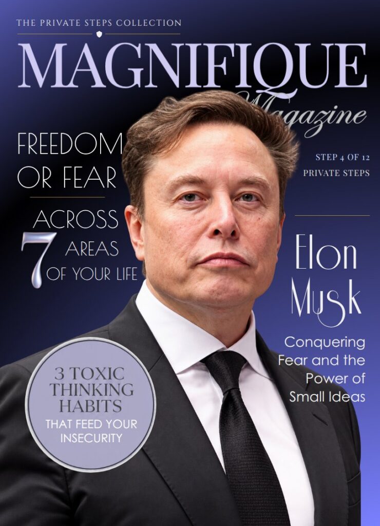 Magnifique Magazine Step Four Law of Attraction cover featuring Elon Musk